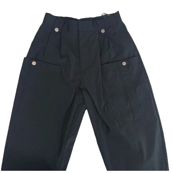 Gentle Herd Black Pocket Taper Cotton Blend Ankle Pants Women Small - Picture 3 of 9